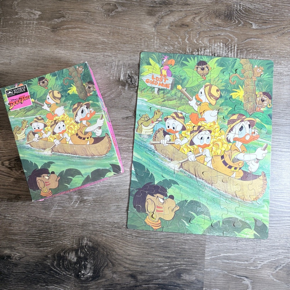 Vintage Disney DuckTales 63 Piece Jigsaw Puzzle Golden Scrooge McDuck Jungle